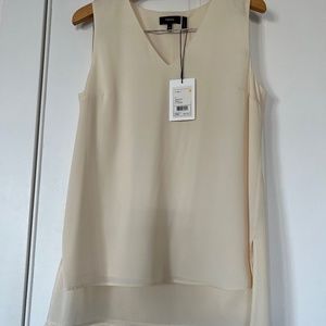 NWT Theory ivory silk sleeveless v-neck top